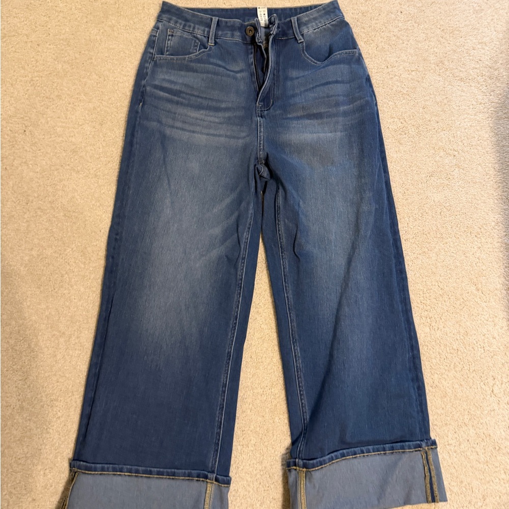 Halara Women's Blue Wide-Leg Jeans